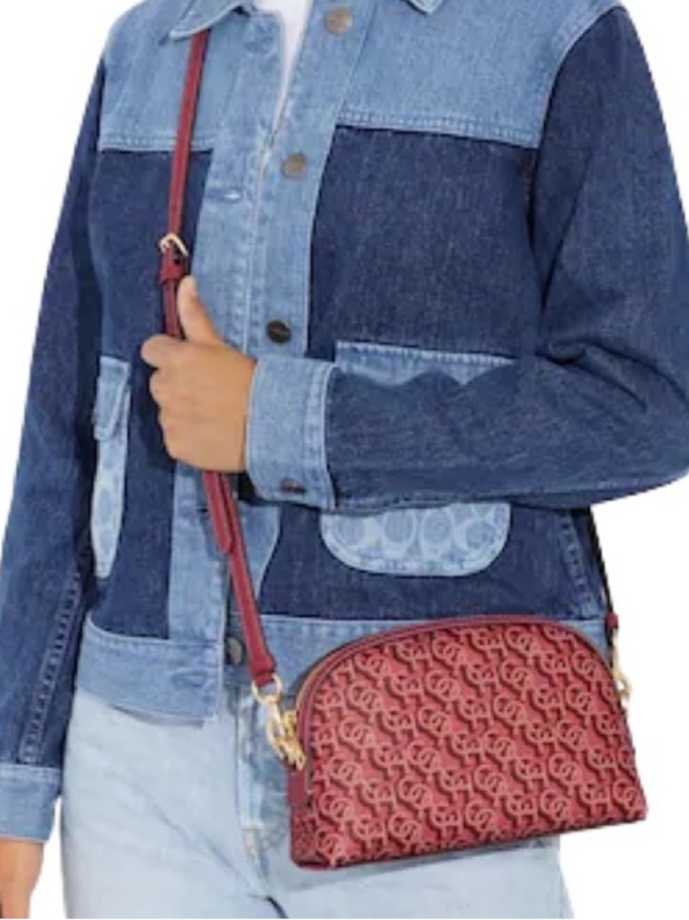 Coach Monogram Rouge Madi Crossbody Bag EUC